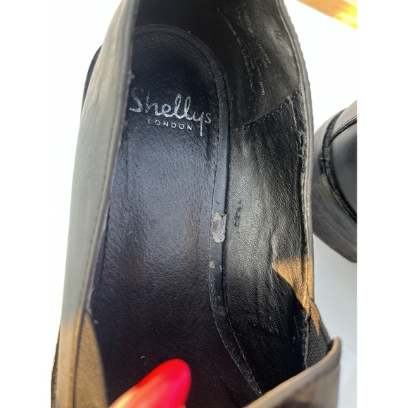 Shellys London Black Leather Flats Women's Size US7.5, EU38 - Picture 8 of 16